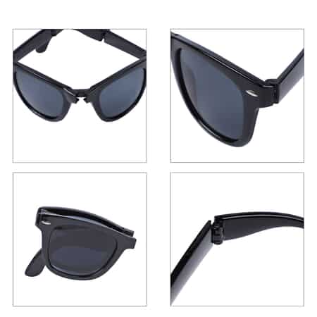 Set of 2 Foldable Sunglasses with Carry Pouch-Black image number 5