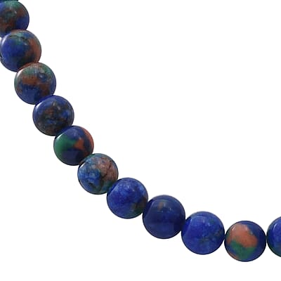 Blue Multi Jasper Beaded Necklace in Sterling Silver 18 Inches 250.00 ctw