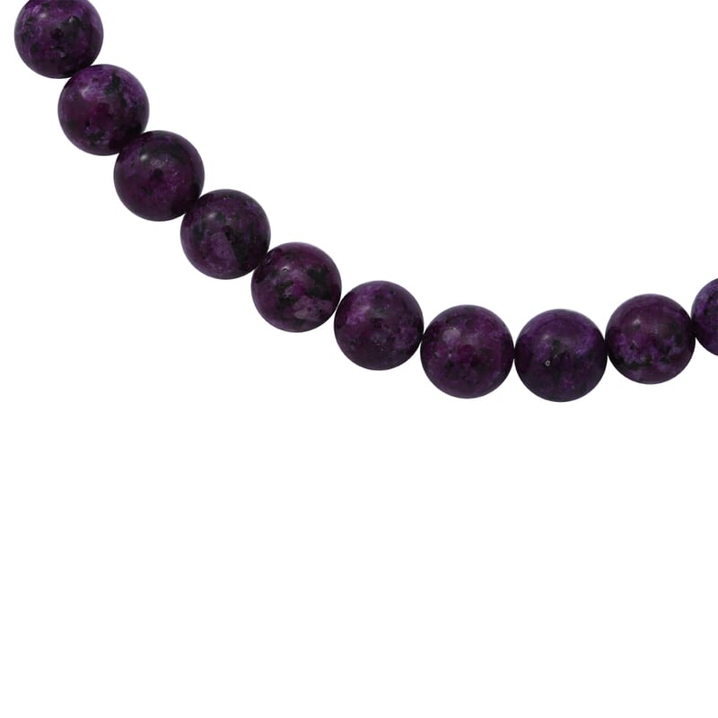 Sugilite (D) Beaded Necklace 18 Inches in Sterling Silver 250.00 ctw