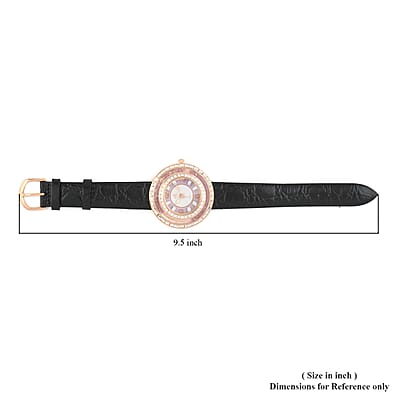 ADEE KAYE Facetta Austrian Crystal Japanese Movement Watch with Genuine Leather Strap in Purple (45mm) | Designer Leather Watch | Analog Luxury Wristwatch
