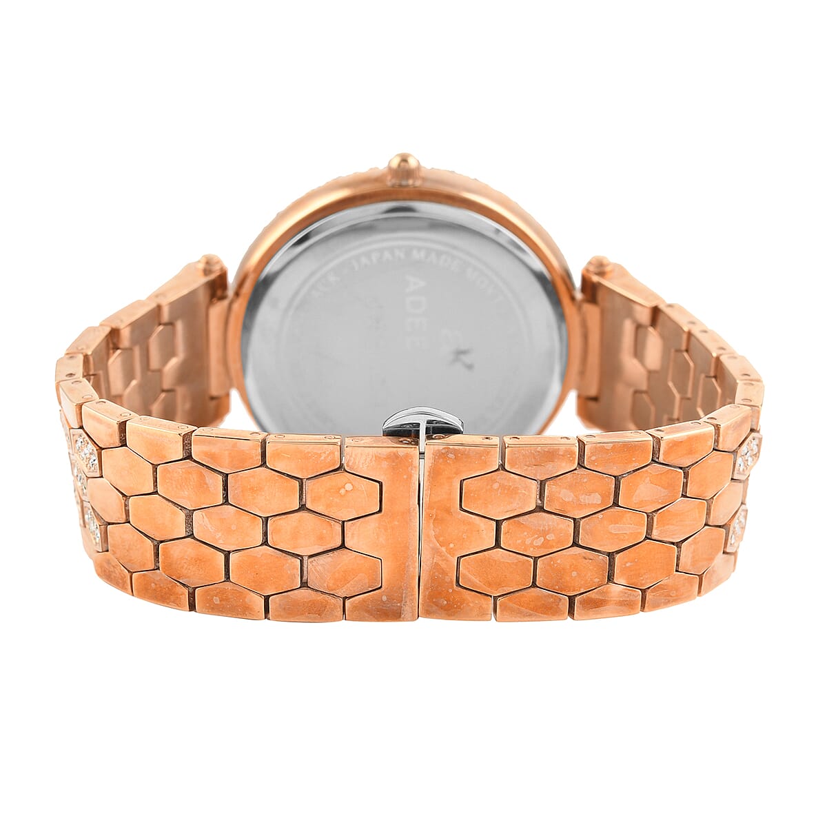 ADEE KAYE Finess Austrian Crystal Japanese Movement Watch in Rosetone (40mm) image number 3