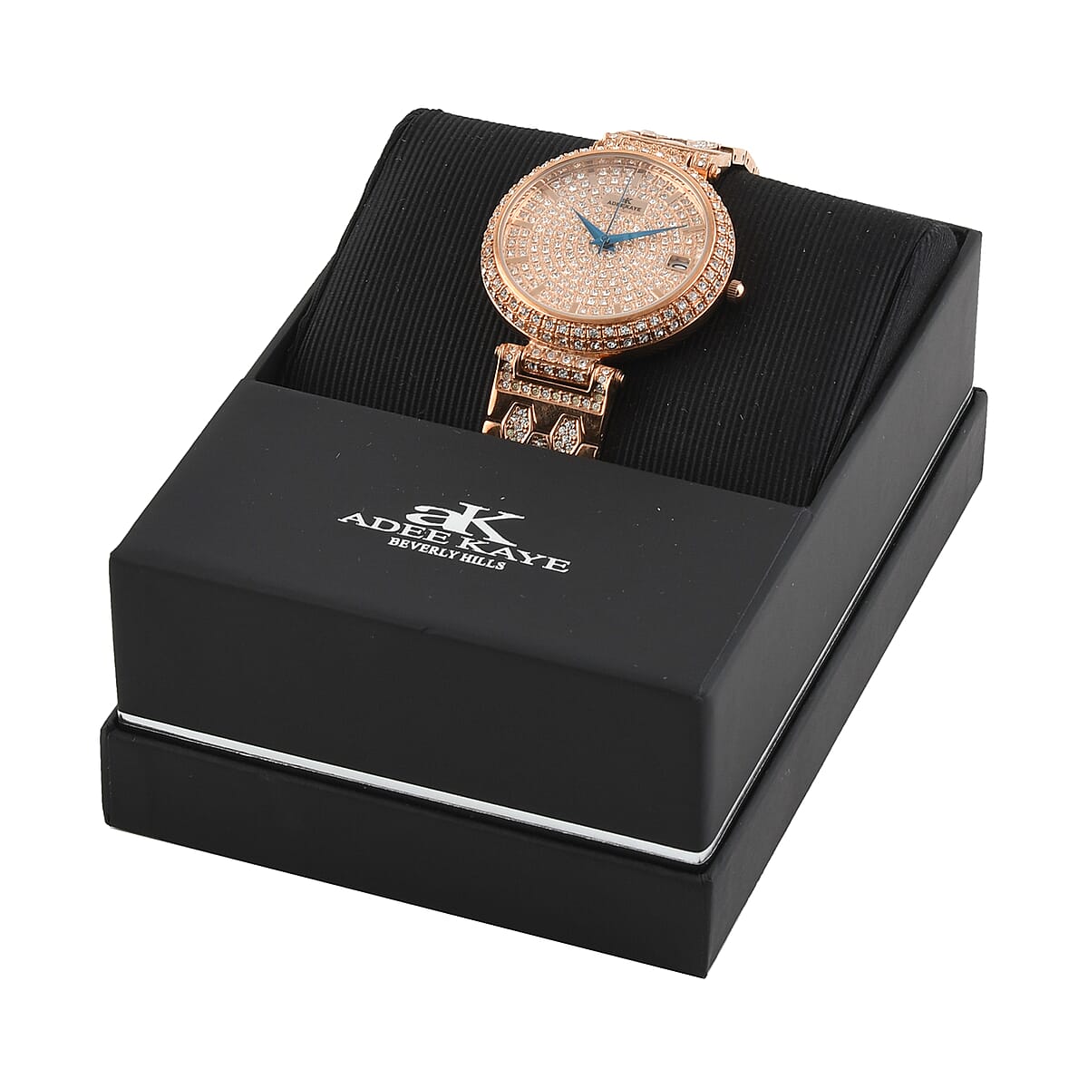 ADEE KAYE Finess Austrian Crystal Japanese Movement Watch in Rosetone (40mm) image number 4