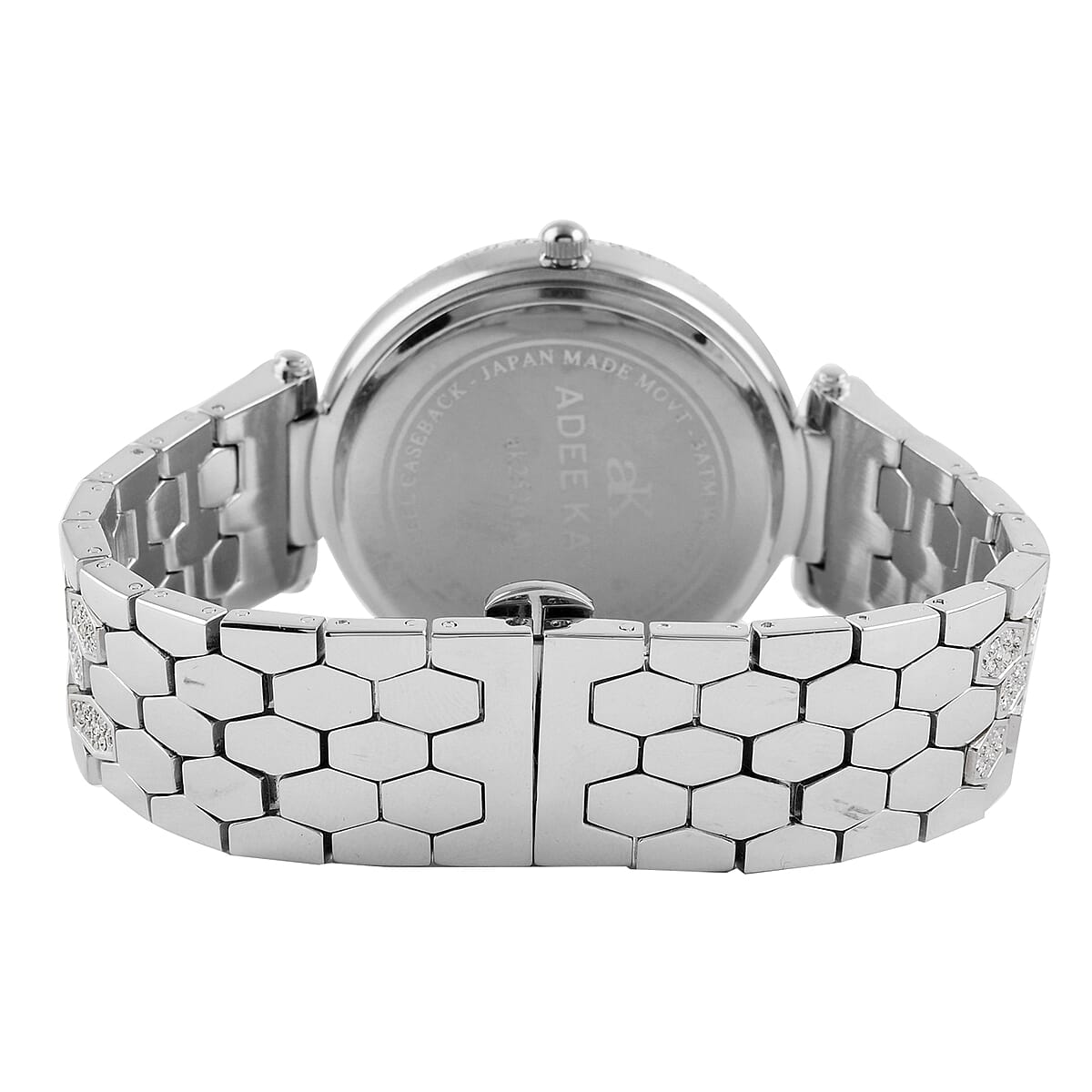 ADEE KAYE Finess Austrian Crystal Japanese Movement Watch in Silvertone (40mm) image number 3