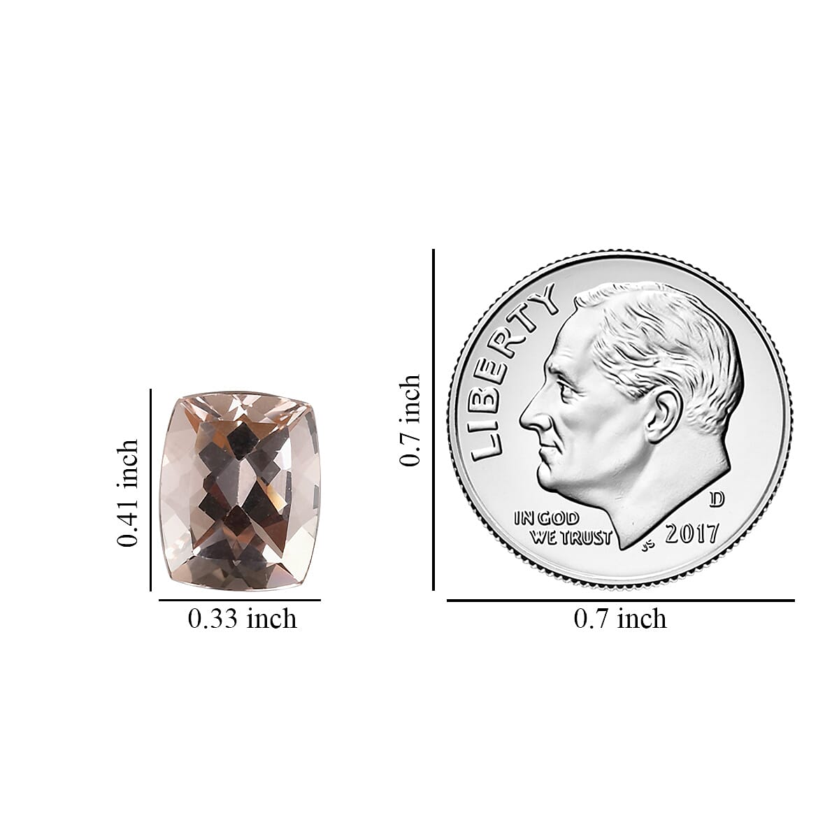 AA Marropino Morganite (Cush 10.5x8.5 mm) 3.18 ctw image number 2