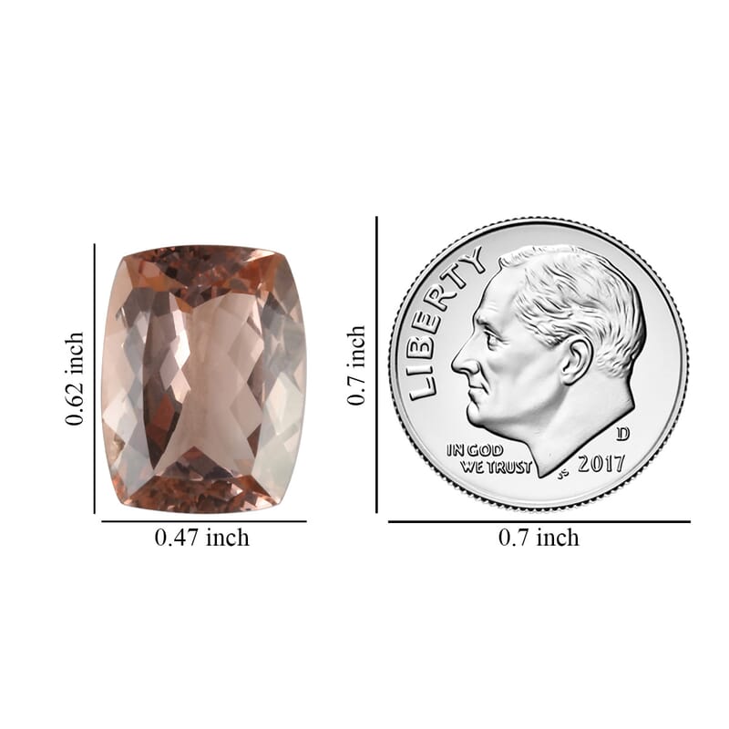 Appraised AAA Marropino Morganite (Cush 16x12 mm) 10.43 ctw , Loose Gem , Loose Gemstones , Loose Stones , Jewelry Stones