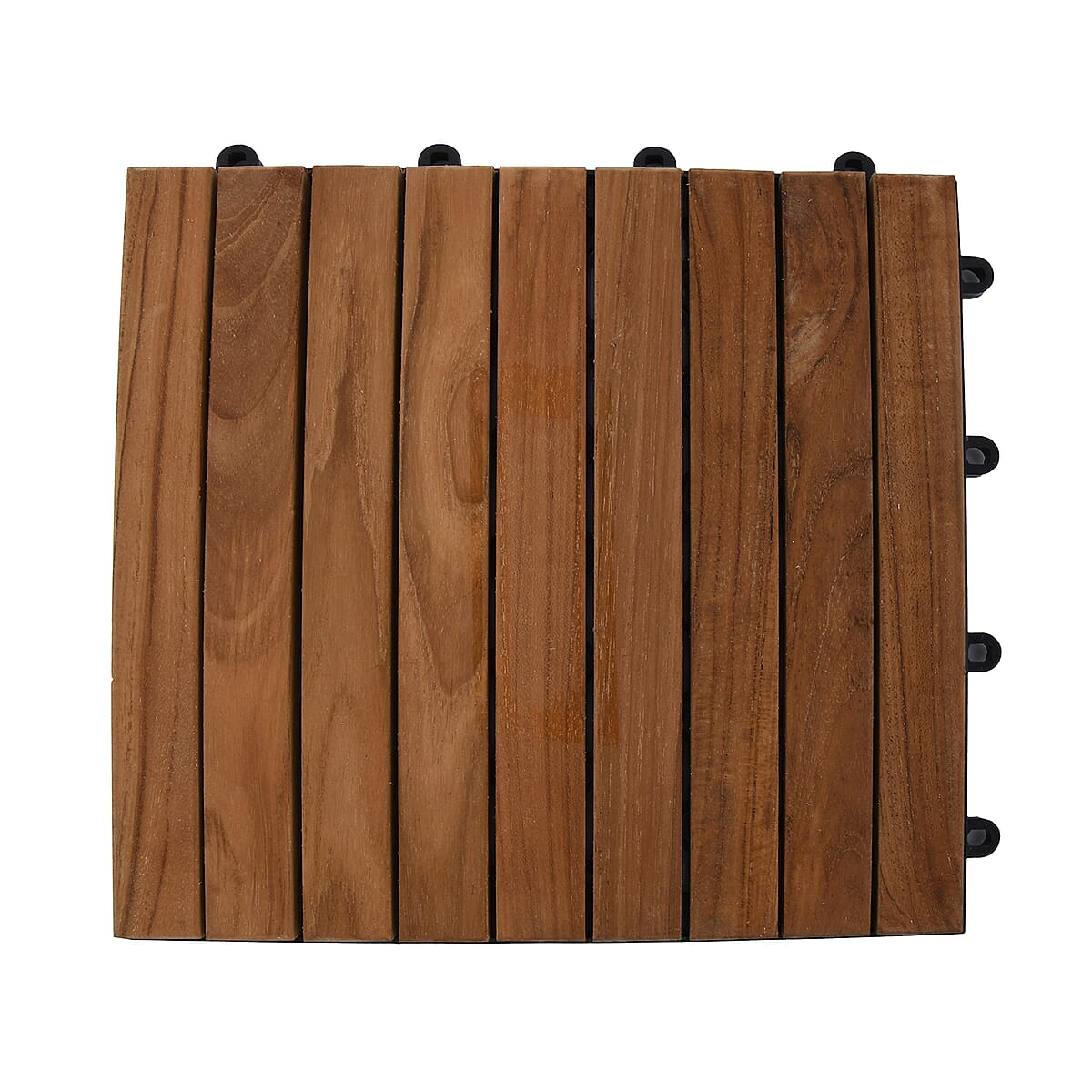 Set of 10 Teak Wooden and Plastic Based Tiles image number 0
