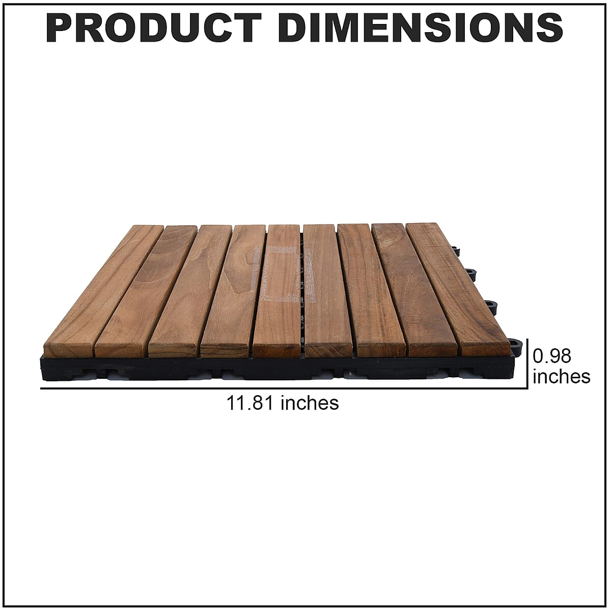 Set of 10 Teak Wooden and Plastic Based Tiles image number 3