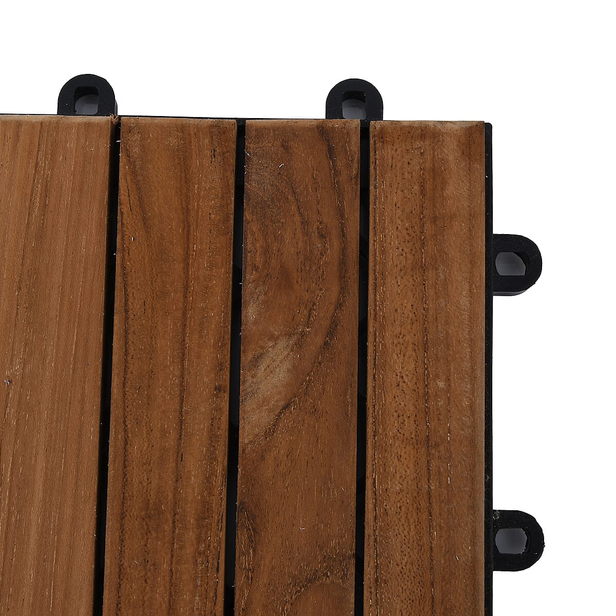 Set of 10 Teak Wooden and Plastic Based Tiles image number 5
