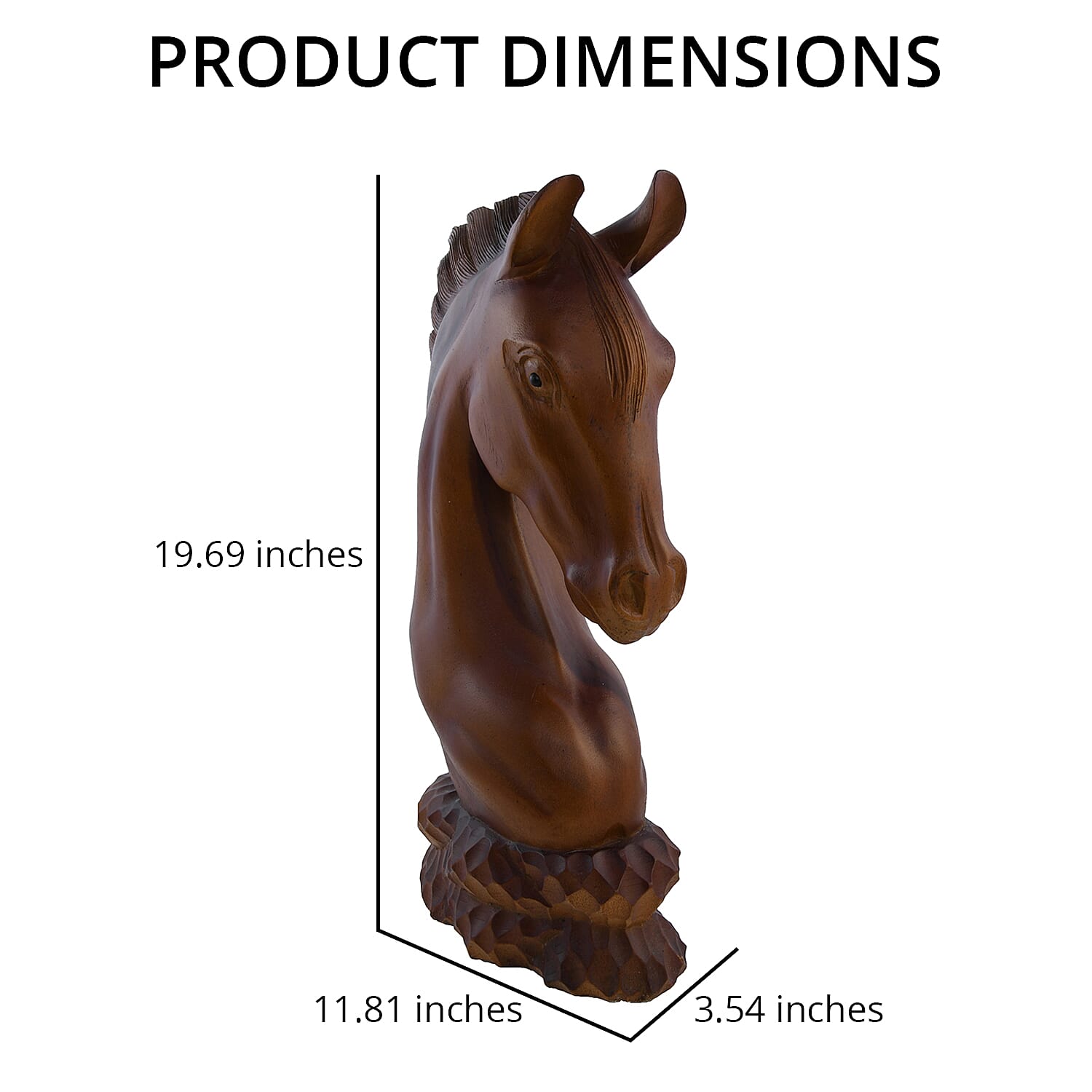 Handcrafted Wooden Horse Sculpture Stand on Globe