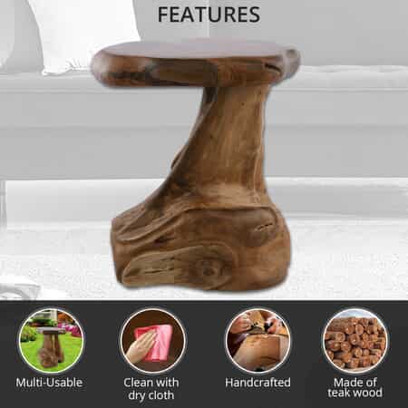 Handmade Teak Wooden Root Stool Sculpture image number 2