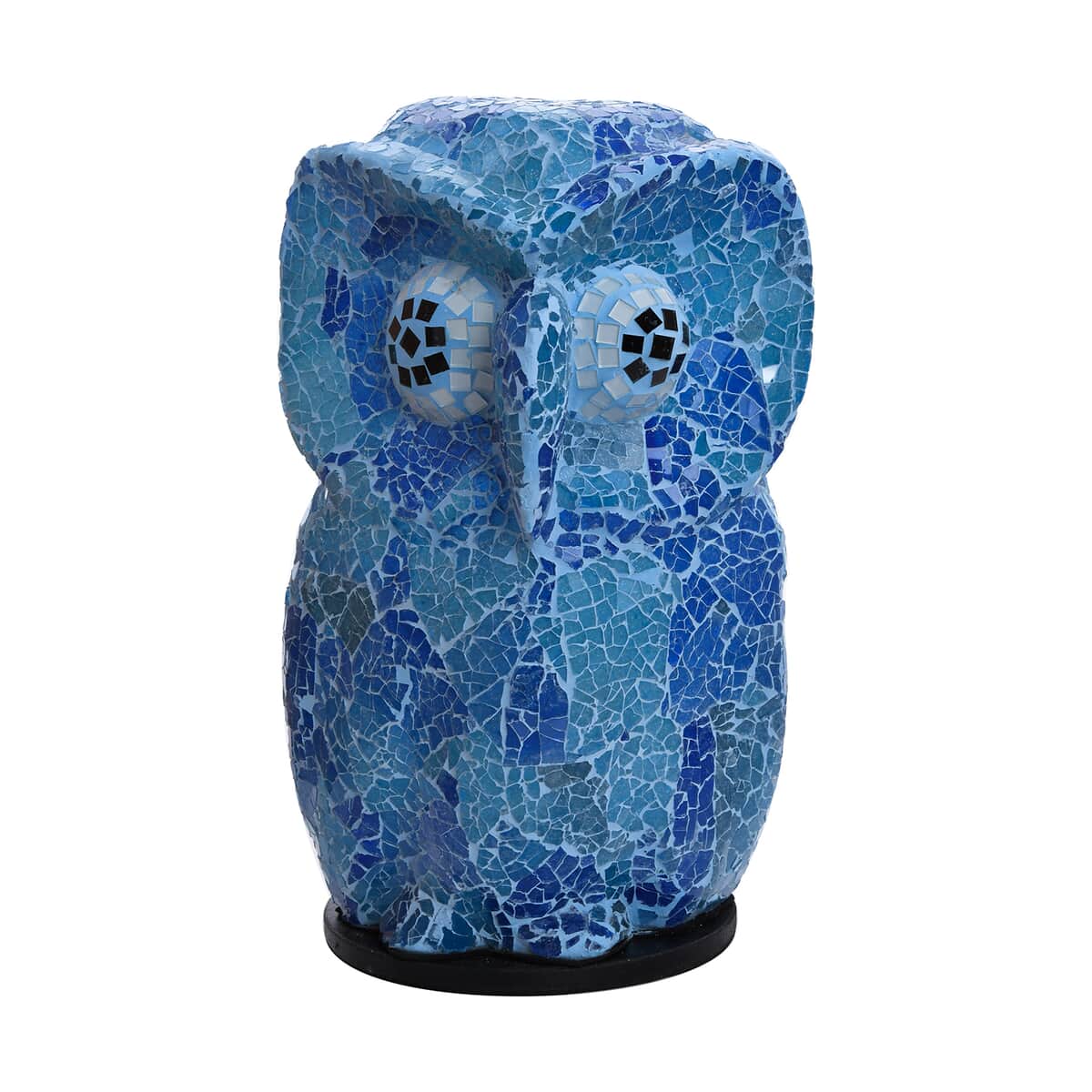 Bali Blue Mosaic Glass Handmade Owl Lamp image number 0