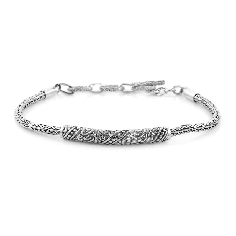 Bali Legacy Sterling Silver Toggle Clasp Bracelet (7.25 In) 10.50 Grams