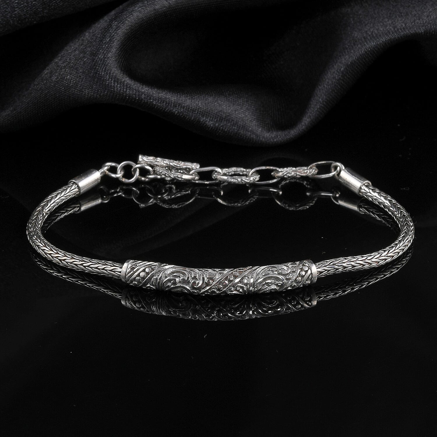 Bali Legacy Sterling Silver Toggle Clasp Bracelet (7.25 In) 10.50 Grams