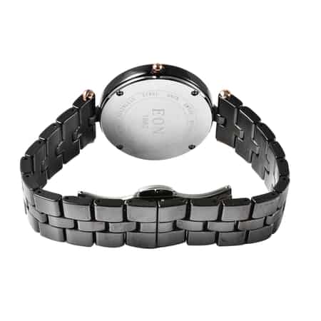 EON 1962 Natural Champagne Diamond Swiss Movement Watch with Black Ceramic Strap 0.10 ctw image number 4