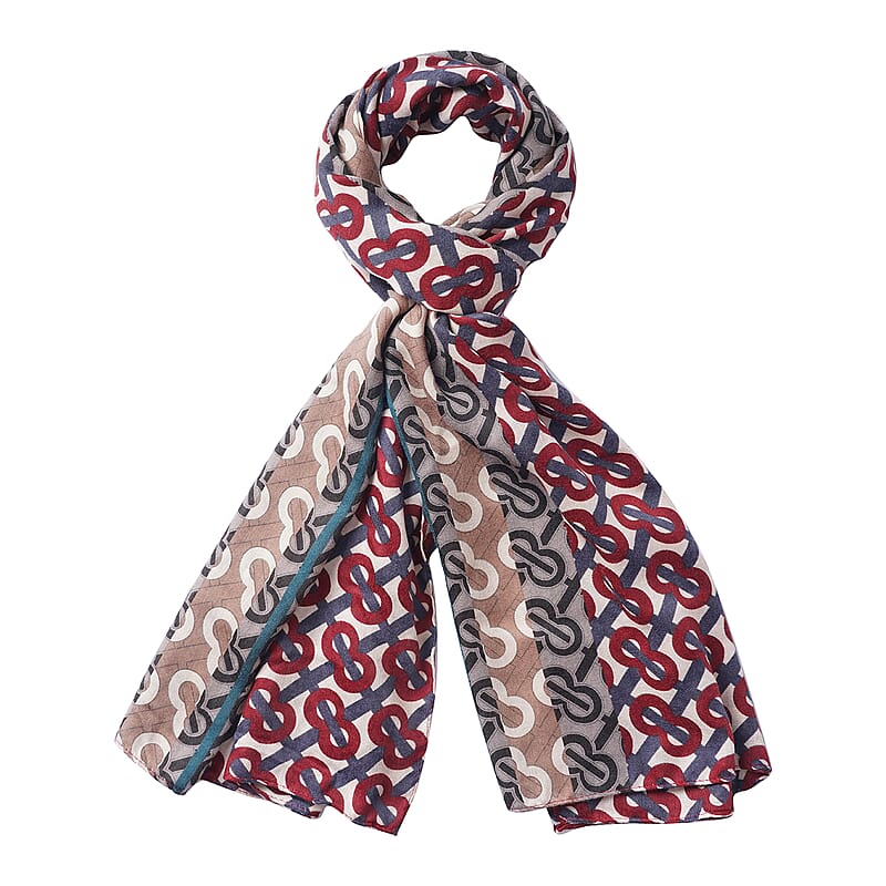 Multi Color Lattice Pattern Cotton & Linen Scarf