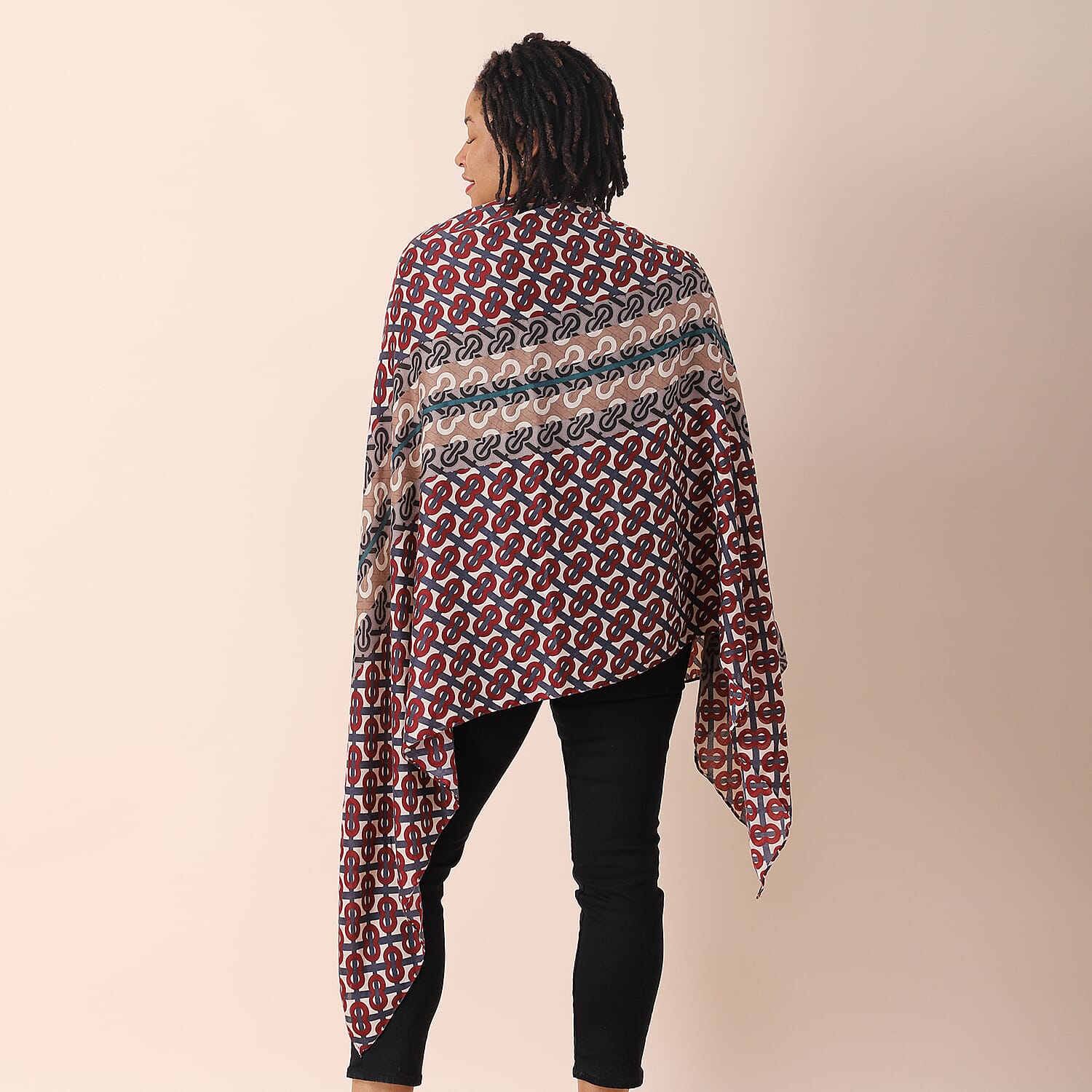 Multi Color Lattice Pattern Cotton & Linen Scarf