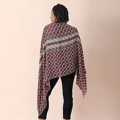 Multi Color Lattice Pattern Cotton & Linen Scarf