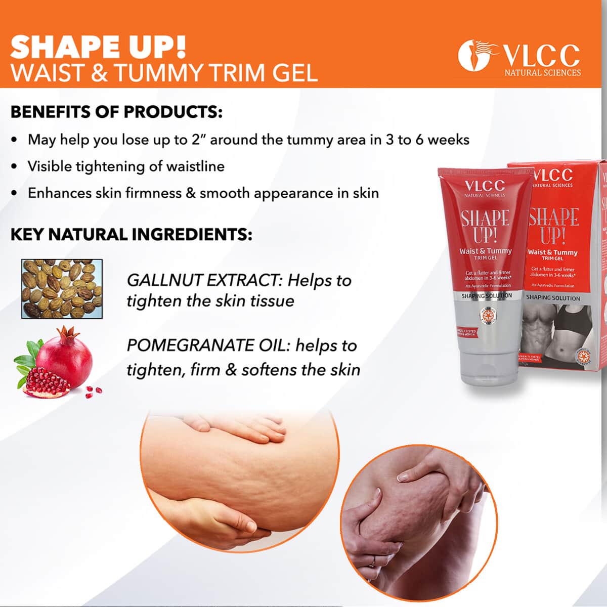 VLCC Shape Up Waist & Tummy Trim Gel - 200 Grams image number 2