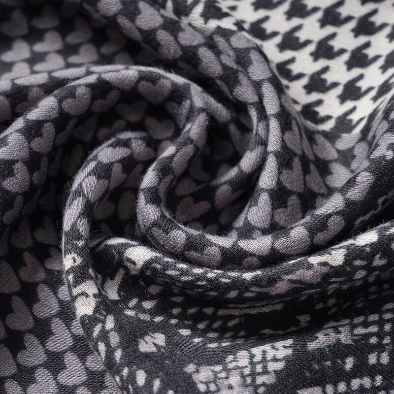 Gray Multi Cheetah Splicing Pattern Cotton & Linen Scarf