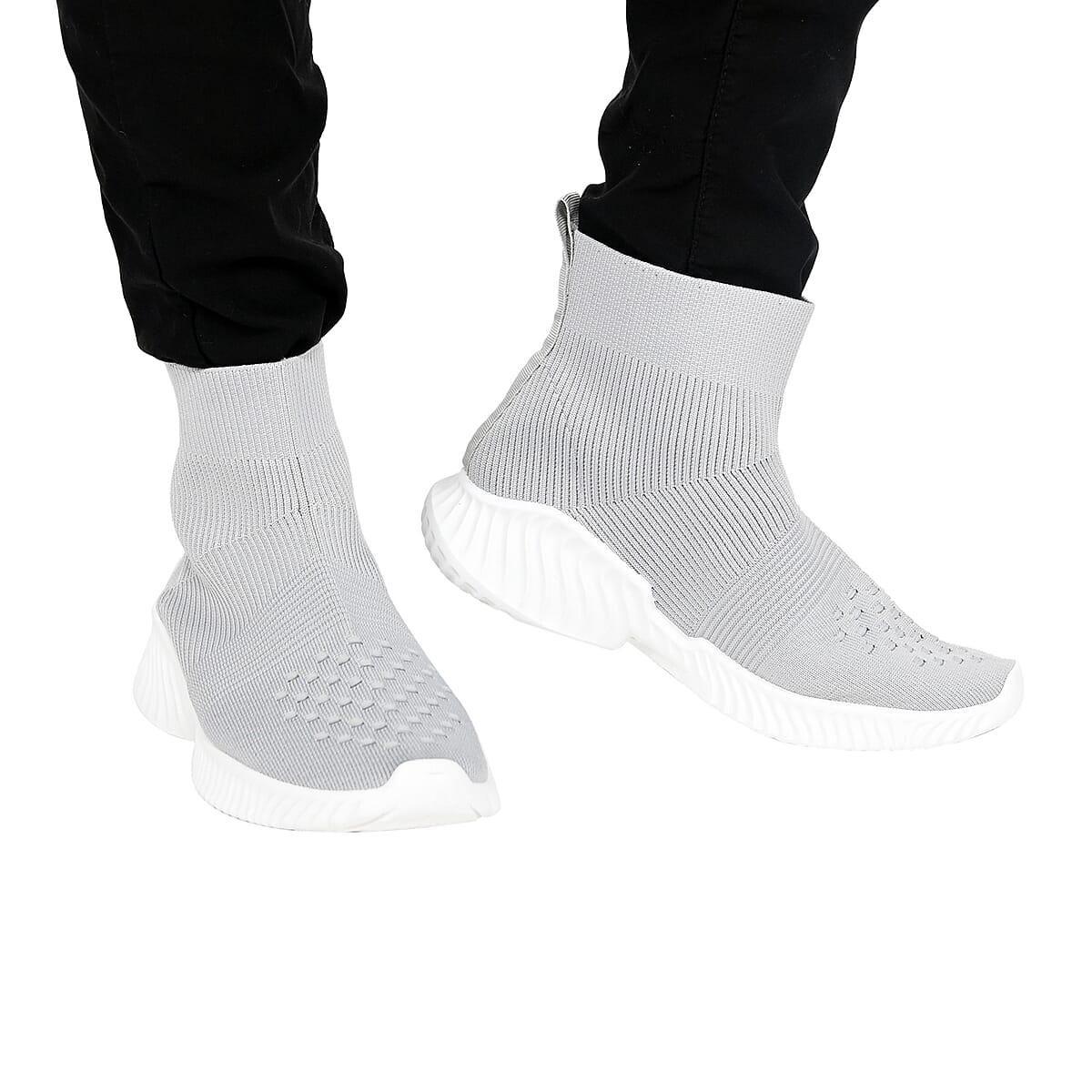 Gray Stretch Sock Boot Size 7 (US) image number 1