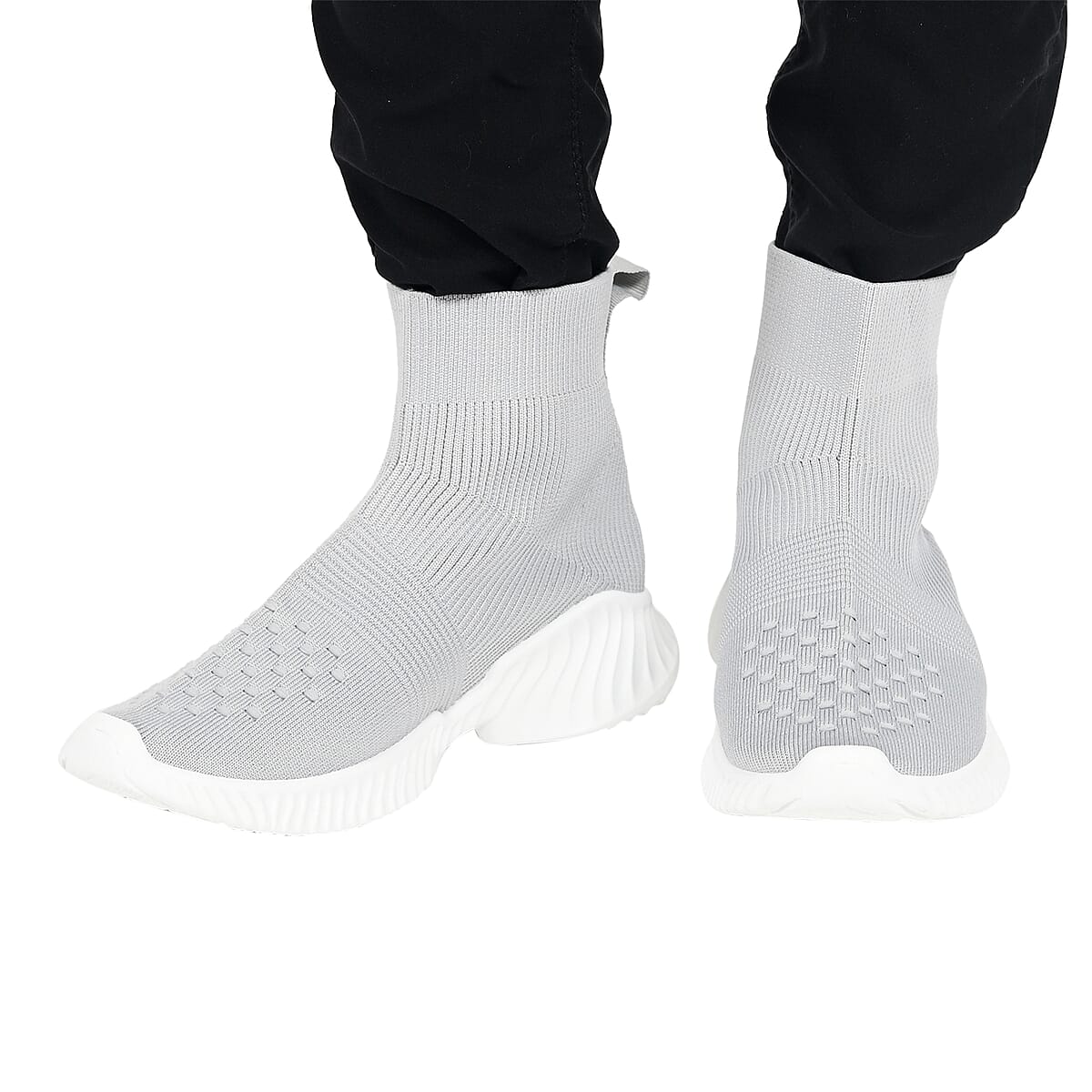 Gray Stretch Sock Boot Size 7 (US) image number 2