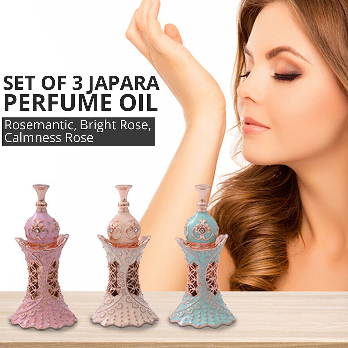 Set of 3 Japara Perfume Oil Secret Rose Garden Collection (3 ml) image number 1