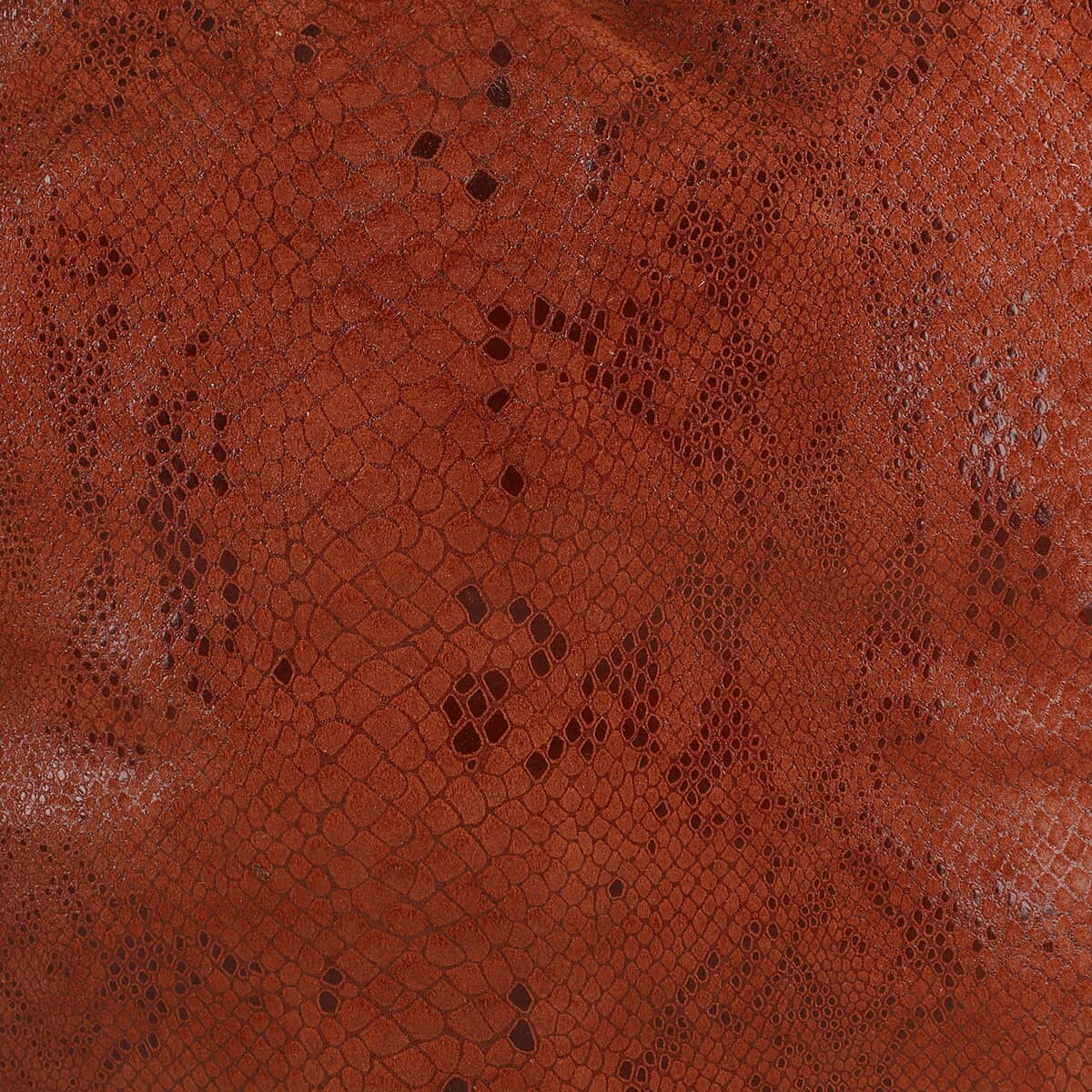 ASSOTS LONDON Brown Snake Foil Pattern Genuine Leather Hobo Bag image number 5
