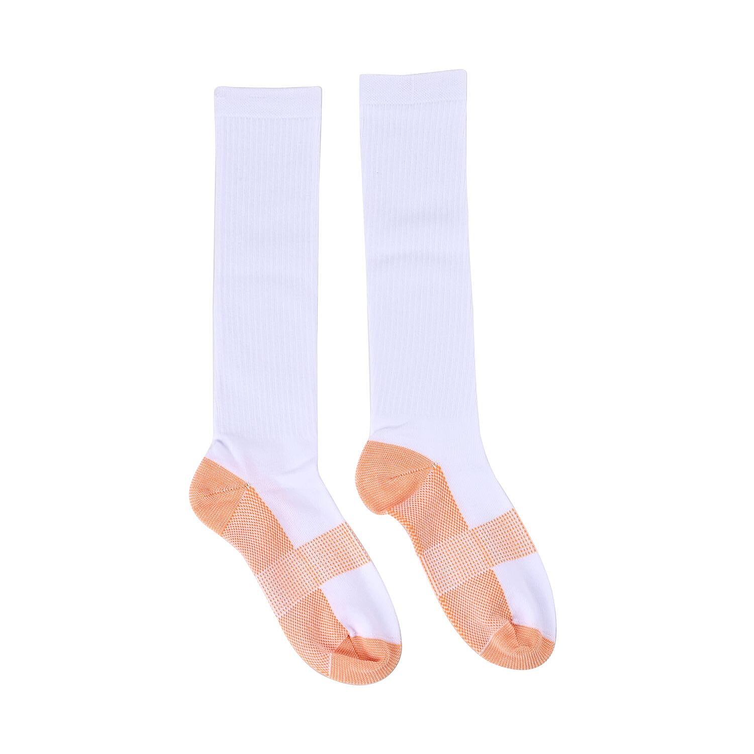 La Marey Set of 4 Pairs Copper Infused Compression Knee Length Socks - Classic Multi Color (L/XL)