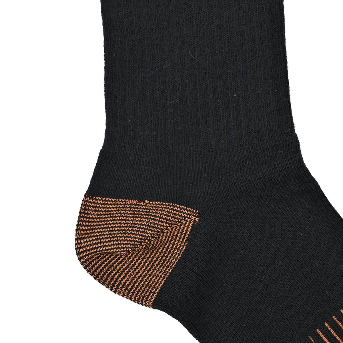Set of 4 Pairs Knee Length Copper Infused Compression Socks - Black (L/XL) image number 2