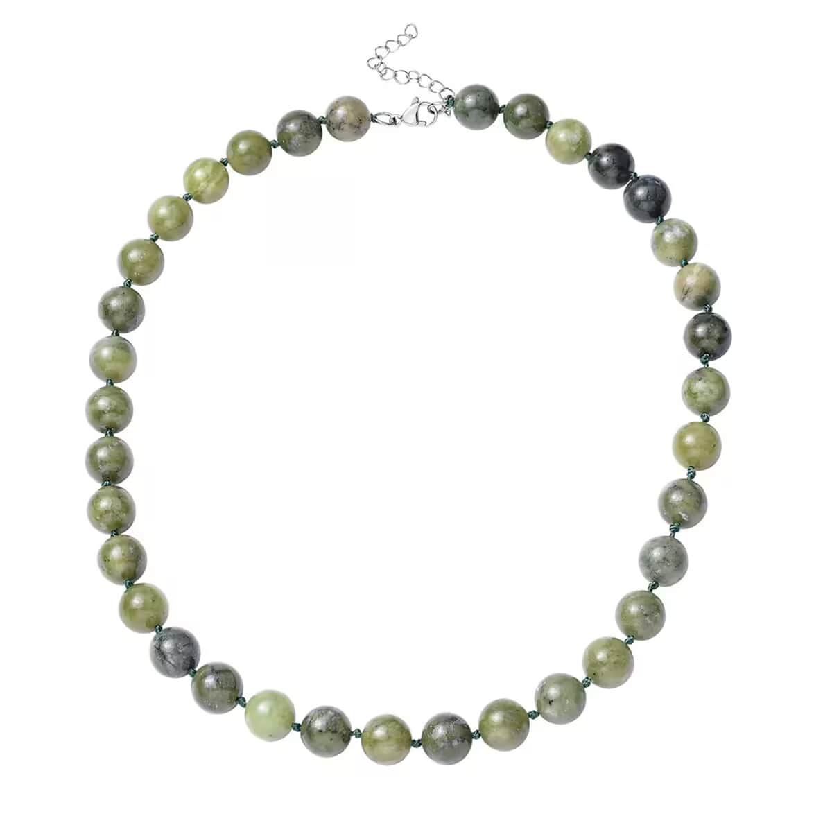 Taiwan Quartzite 456.50 ctw Beaded Necklace in Stainless Steel 20 Inches image number 0