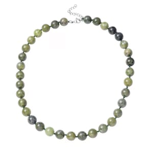 Taiwan Quartzite 456.50 ctw Beaded Necklace in Stainless Steel 20 Inches