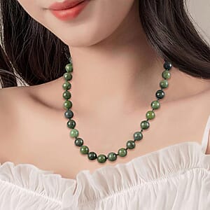 Taiwan Quartzite 456.50 ctw Beaded Necklace in Stainless Steel 20 Inches