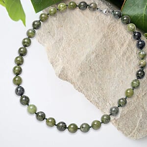 Taiwan Quartzite 456.50 ctw Beaded Necklace in Stainless Steel 20 Inches