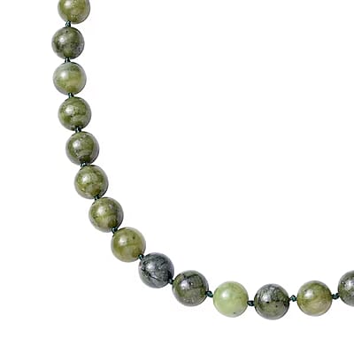 Taiwan Quartzite 456.50 ctw Beaded Necklace in Stainless Steel 20 Inches