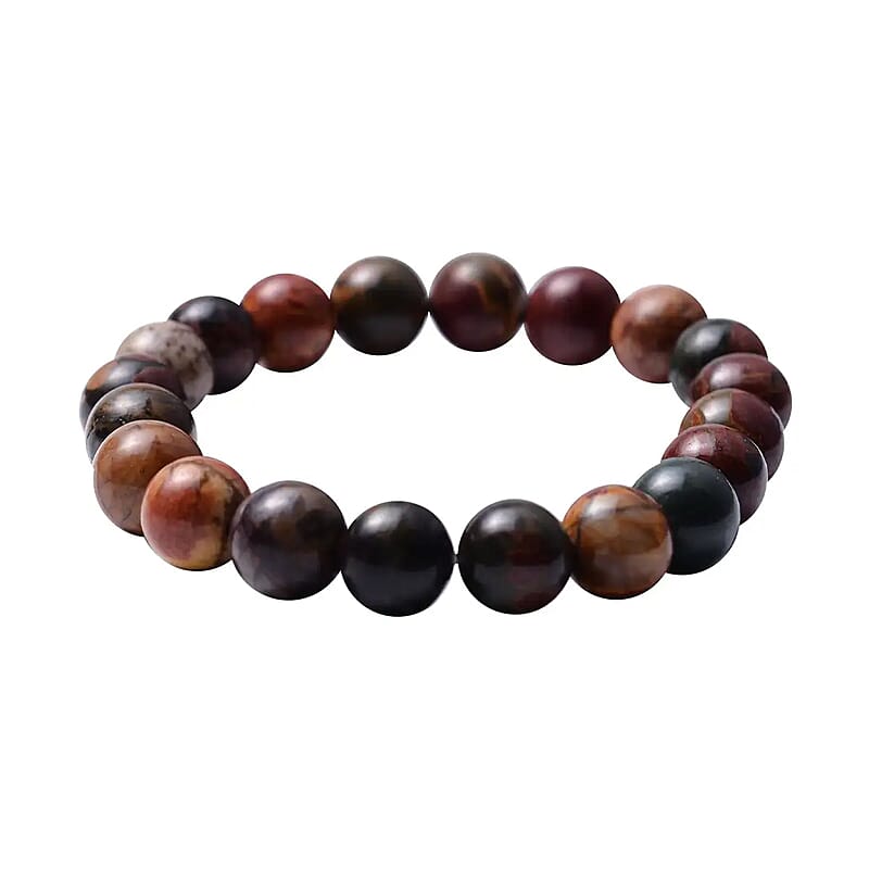 Picasso Jasper Beaded Stretch Bracelet 153.00 ctw, Adjustable Beads Bracelet, Beads Jewelry, Stretchable Bracelet