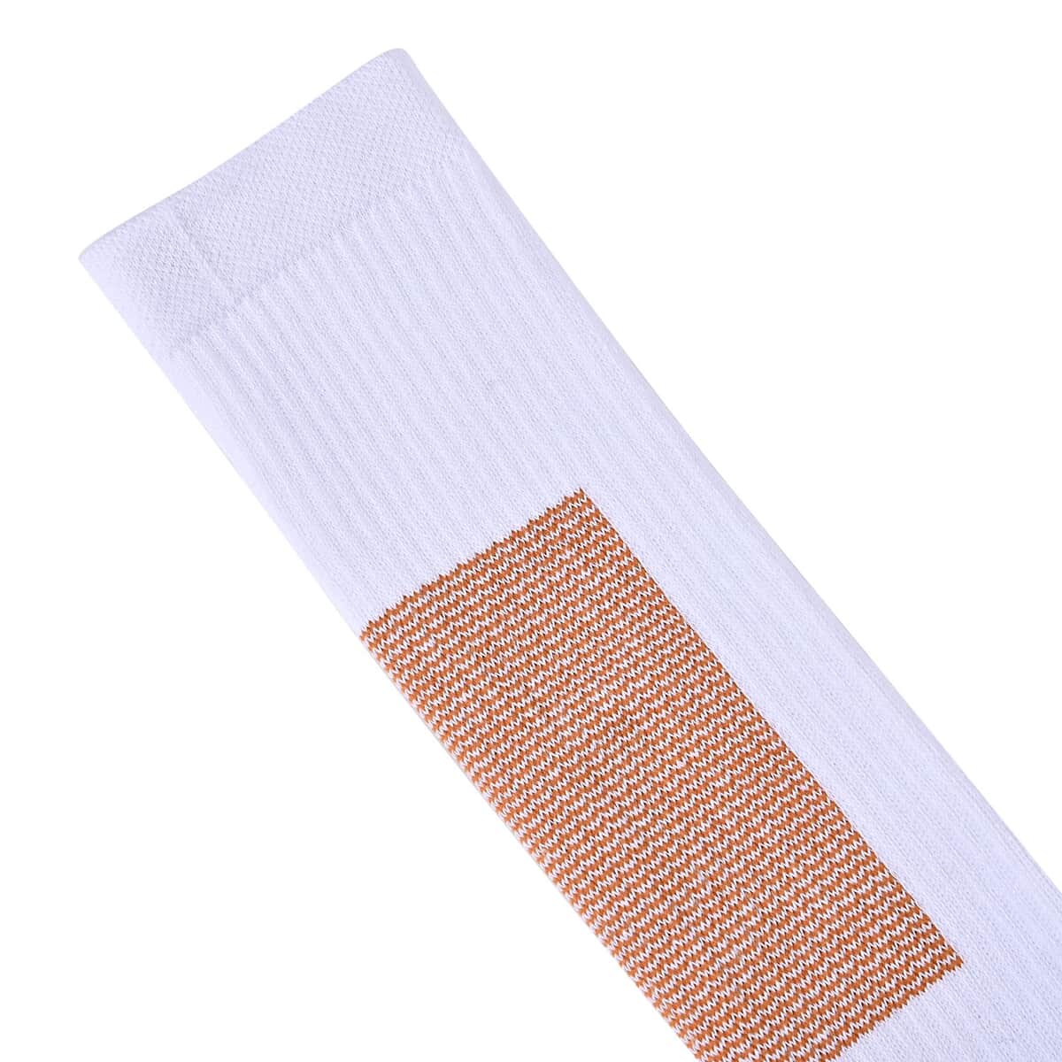 Set of 4 Pairs Knee Length Copper Infused Compression Socks - White (L/XL) image number 3