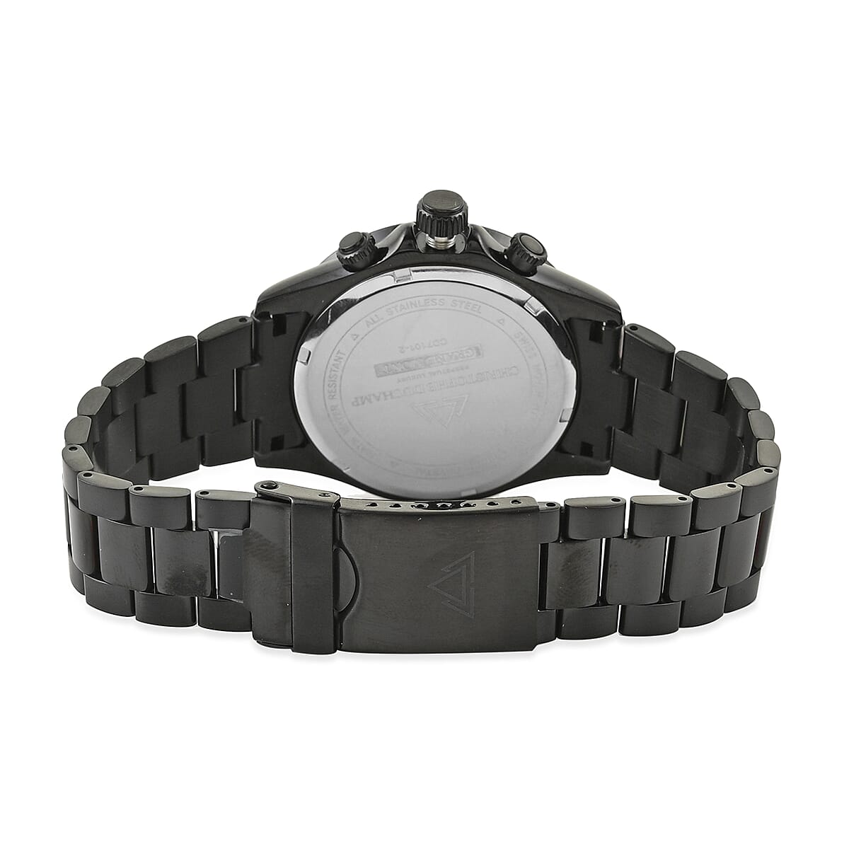 CHRISTOPHE DUCHAMP Swiss Movement ION Plated Black Stainless Steel Watch (42mm) image number 3