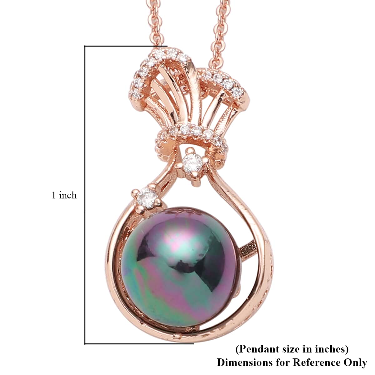 To My Beautiful Bonus Mom Gift Box with Peacock Color Shell Pearl, Simulated Diamond Drop Necklace (17.50 Inches) in Goldtone image number 4