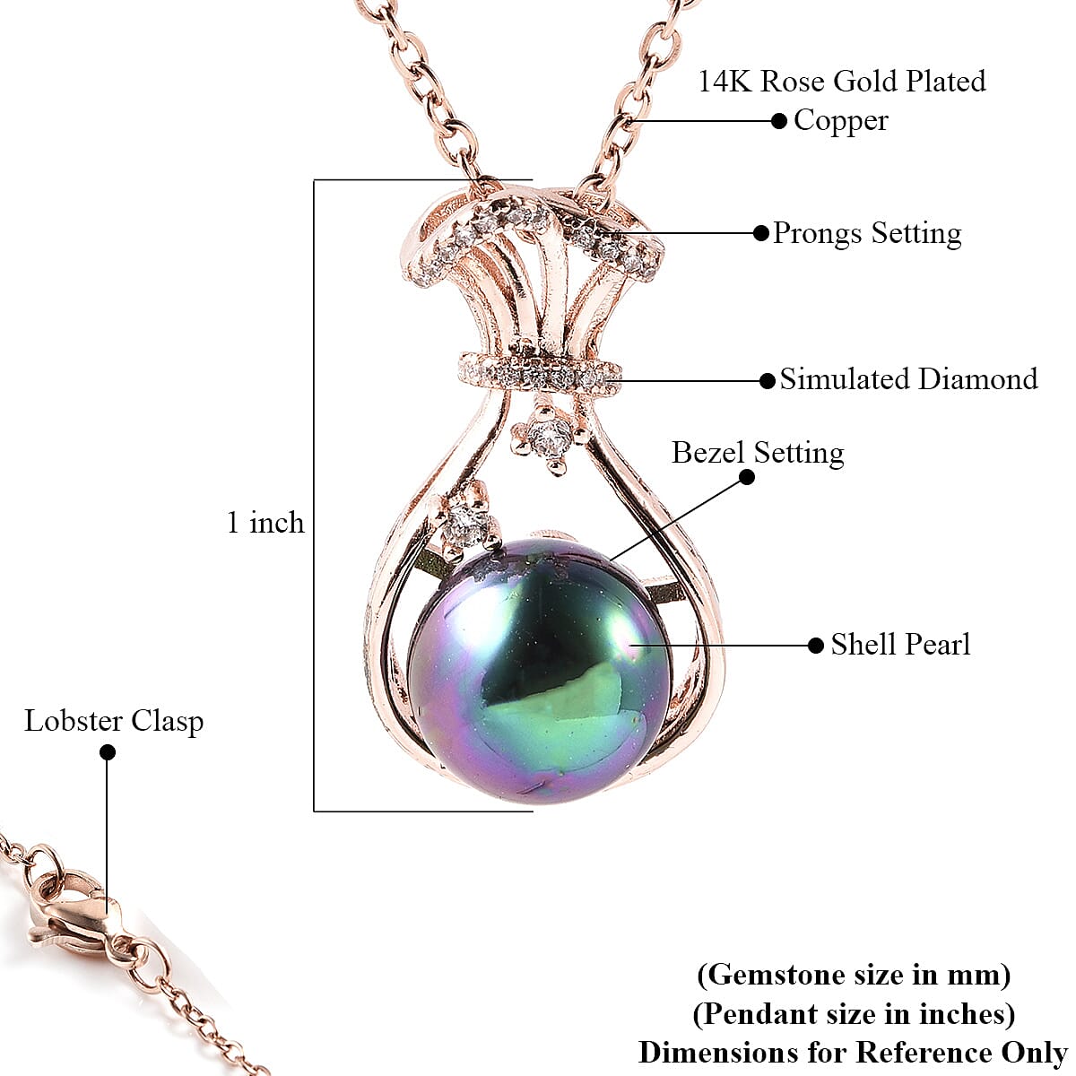 To My Beautiful Bonus Mom Gift Box with Peacock Color Shell Pearl, Simulated Diamond Drop Necklace (17.50 Inches) in Goldtone