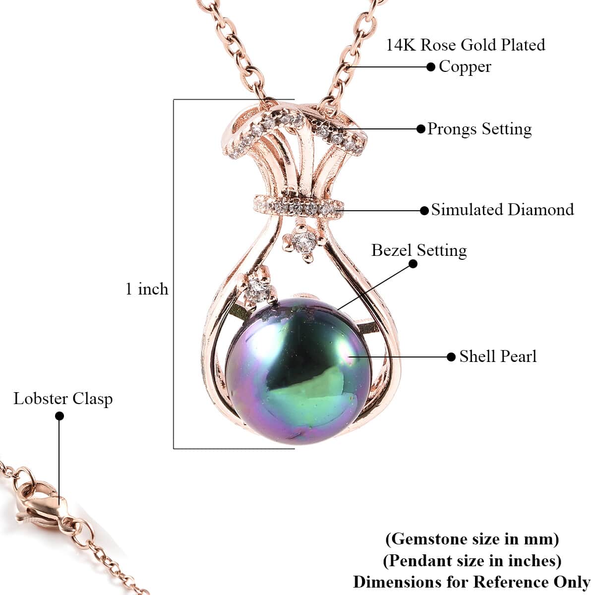 To My Beautiful Bonus Mom Gift Box with Peacock Color Shell Pearl, Simulated Diamond Drop Necklace (17.50 Inches) in Goldtone image number 6