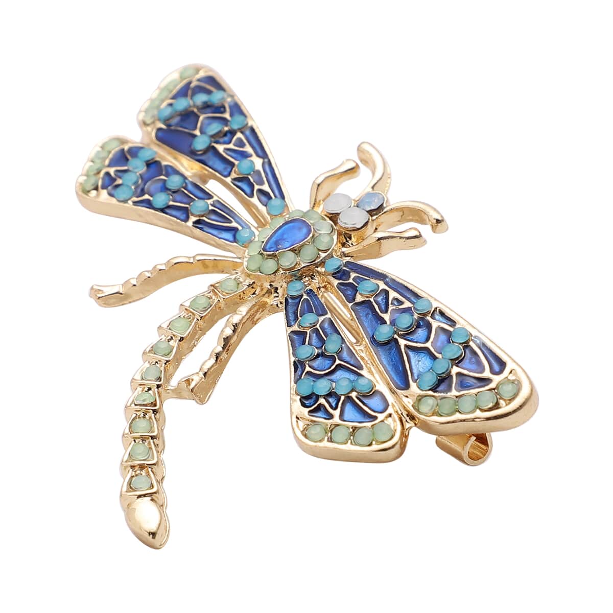 Dear Mom Gift Box with Multi Color Austrian Crystal Enameled Dragonfly Brooch in Goldtone image number 2