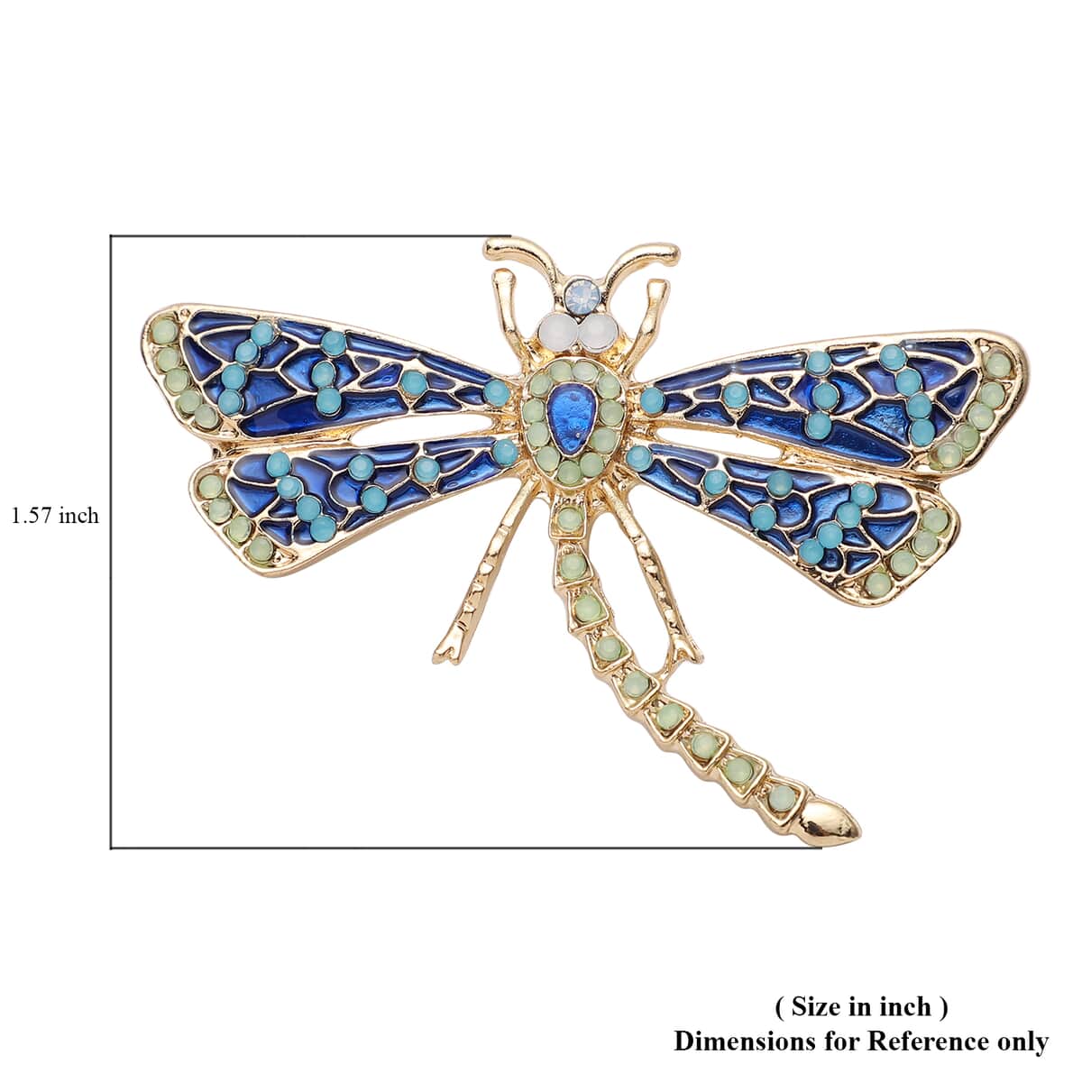 Dear Mom Gift Box with Multi Color Austrian Crystal Enameled Dragonfly Brooch in Goldtone image number 4