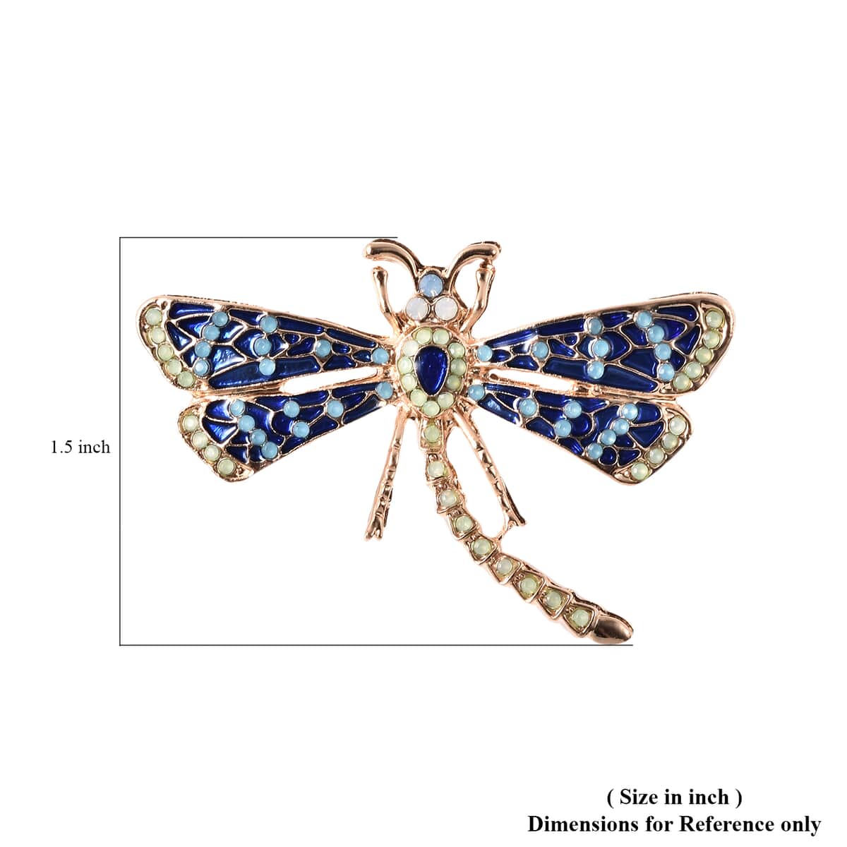 Dear Mom Gift Box with Multi Color Austrian Crystal Enameled Dragonfly Brooch in Goldtone image number 5