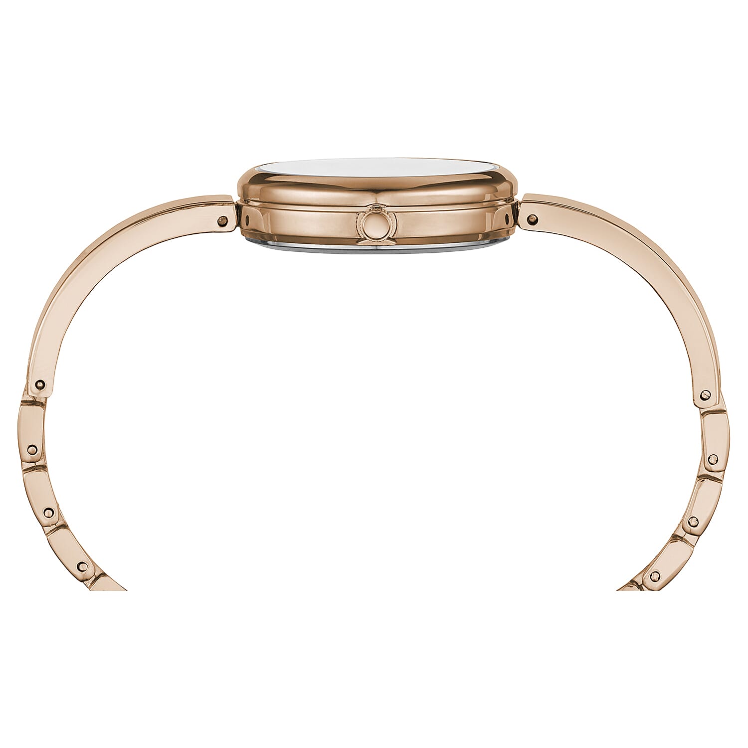 BCBGeneration Austrian Crystal Japanese Movement Adjustable Bangle Watch in Rosetone (30mm)