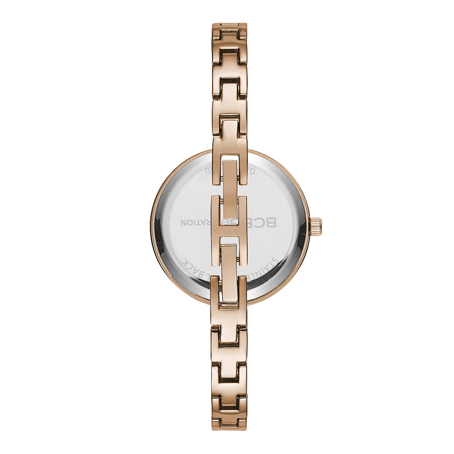 BCBGeneration Austrian Crystal Japanese Movement Adjustable Bangle Watch in Rosetone (30mm)
