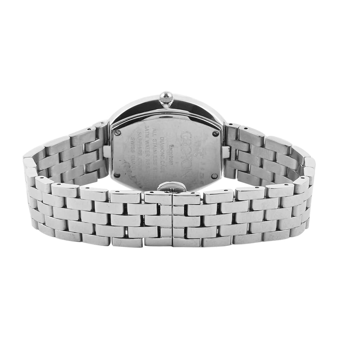 CROTON Diamond Swiss Movement Watch in Stainless Steel with MOP Dial (31mm) 0.50 ctw image number 2
