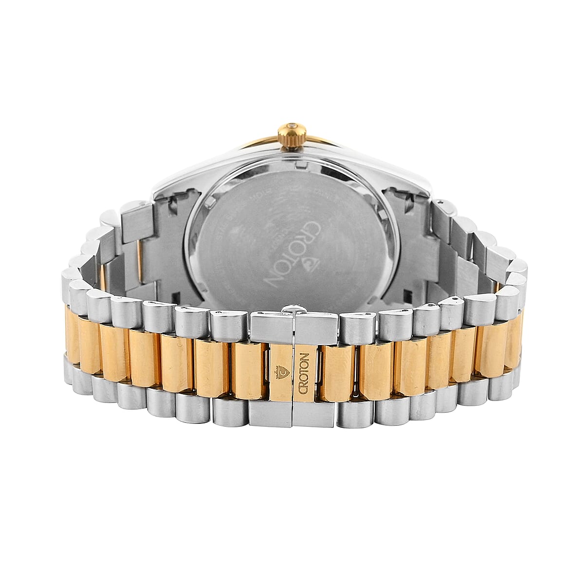 CROTON Diamond Swiss Movement Watch in ION Plated YG and Stainless Steel with MOP Dial (42mm) 1.00 ctw image number 2