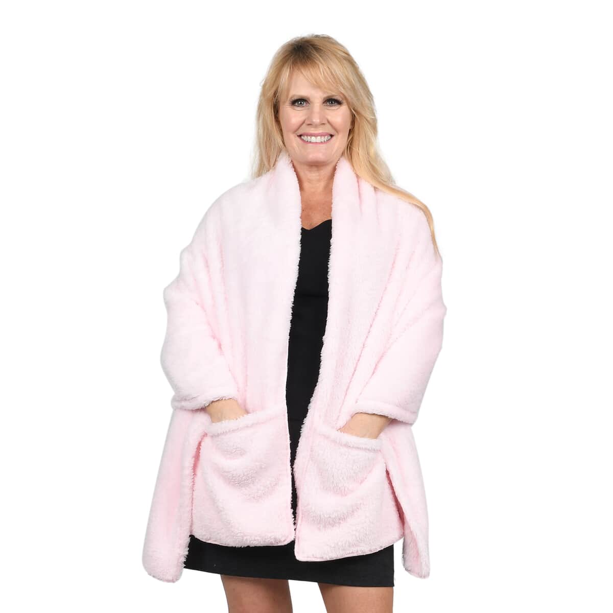 Social Grace Convertible Pink Travel Blanket Wrap with Pockets image number 0