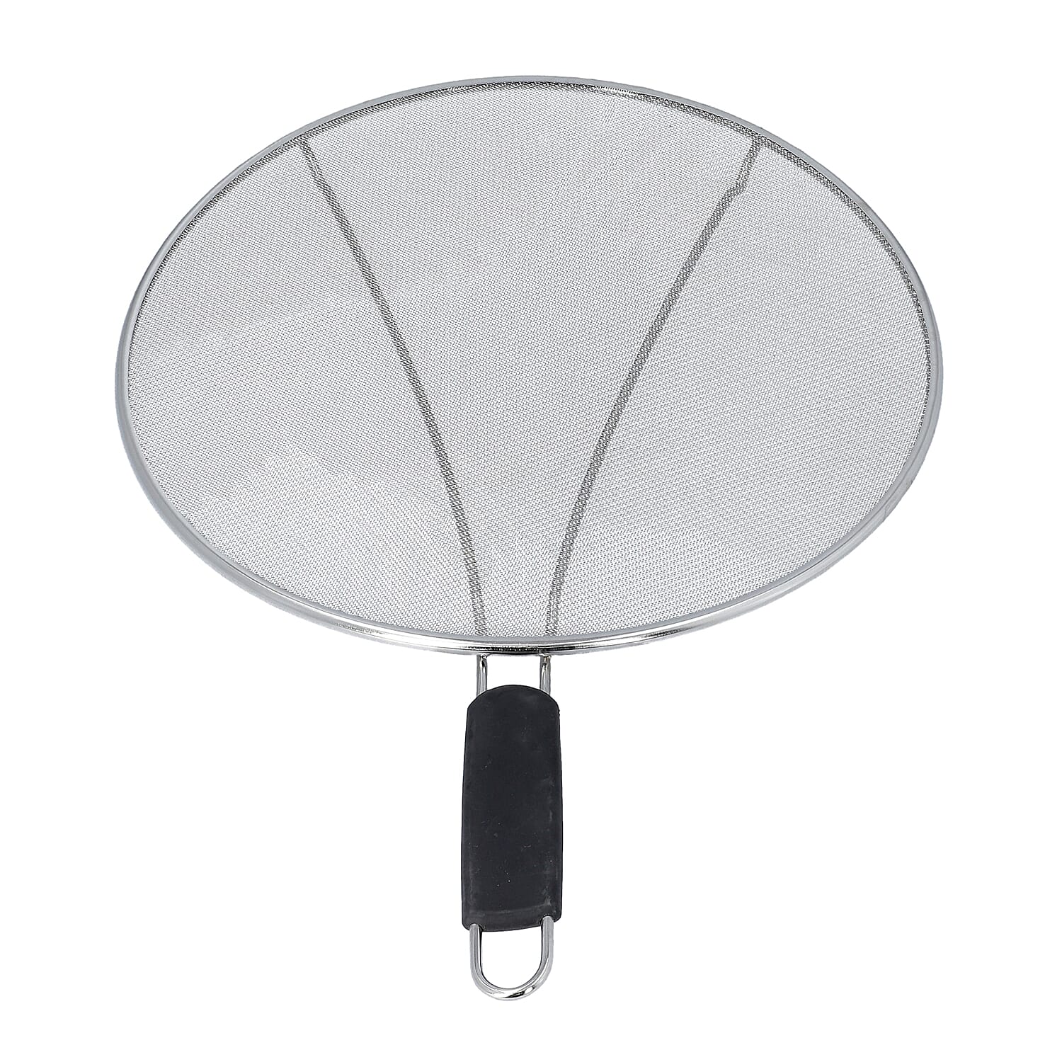 Black & Silver Grease Splatter Screen for Frying Pan in Stainless Steel