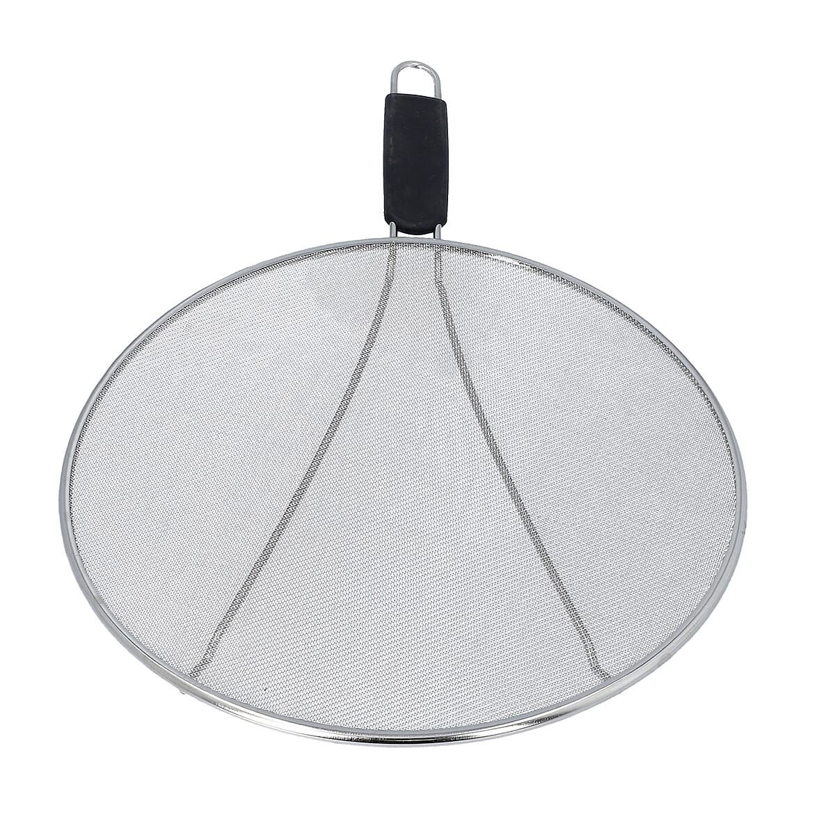 Black & Silver Grease Splatter Screen for Frying Pan in Stainless Steel image number 4
